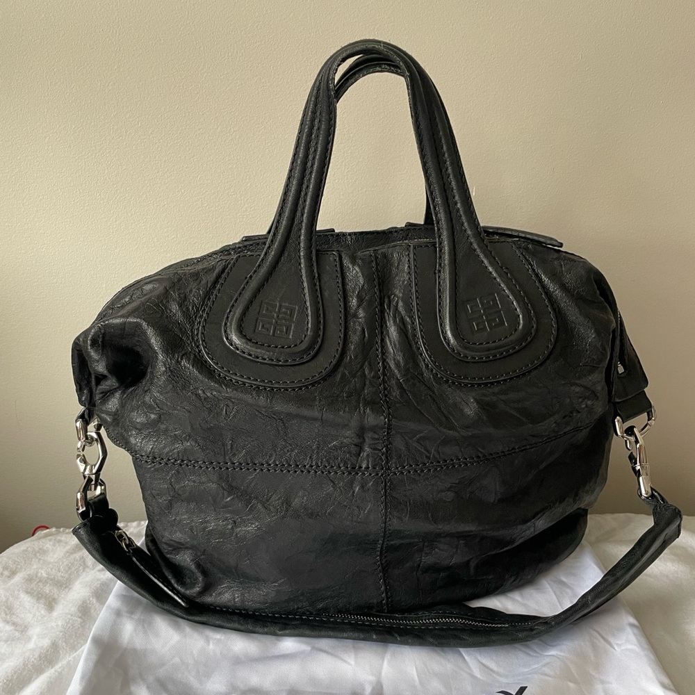Givenchy Nightingale Elegant Black Leather Handbag
